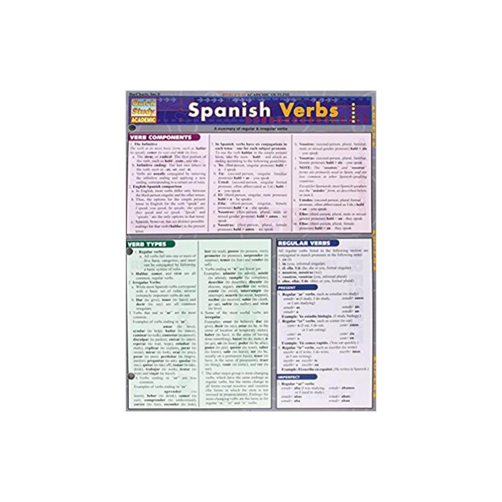 Barchart, Study Guide, Spanish Verbs